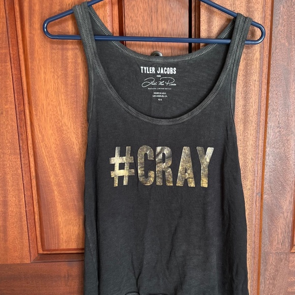 Tyler Jacobs Tops - Tyler Jacobs For Feel The Peace - Black Tank w/ Gold # CRAY -Women's Size XS